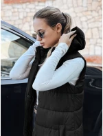 Dámská dlouhá prošívaná vesta černá FashionStreet TY5267