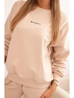 Dámský bavlněný komplet s potiskem Minimal béžový