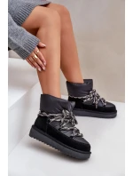 Semišové Sněhule Dámské S Hlavními Šněrováním D.Franklin DFSH375003 Černé