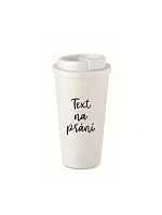 TEXT NA PŘÁNÍ - bílý termohrnek 475 ml