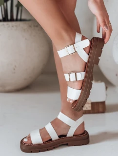 Dámské sandály s přezkami SOLARIA white FashionStreet ZY0890
