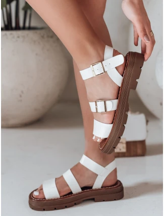Dámské sandály s přezkami SOLARIA white FashionStreet ZY0890