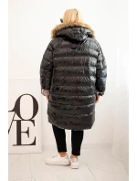 Dámská bunda Plus Size s kapucí a kožešinou černá Dámská bunda Plus Size s kapucí a kožešinou černá