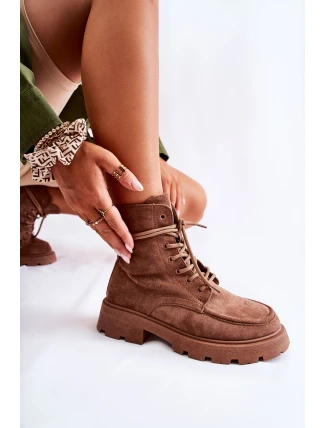 Dámské semišové kozačky zavazované hnědé Vanita Dámské semišové kozačky zavazované hnědé Vanita