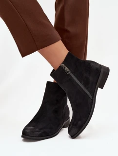 Dámské kotníkové boty na nízkém podpatku Vinceza 39961 Černé