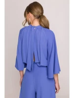 S397 Kombinéza s širokými rukávy a rozdělenými zády - modrá S397 Kombinéza s širokými rukávy a rozdělenými zády - modrá