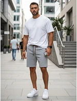 FashionStreet pánské světle šedé teplákové šortky SX2279 FashionStreet pánské světle šedé teplákové šortky SX2279