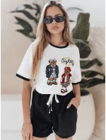 Dámské tričko oversize s výšivkou CLASSY TEDDY bílé FashionStreet RY2844
