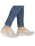 Dámská pohodlná béžovo-zlatá polobotka Rieker na suchý zip 59552-62