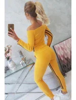 Sada s dvojitými pruhy hořčicová+černá