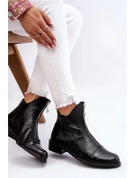 Kožené kozačky na zip Nicole 2785/037 Černá Kožené kozačky na zip Nicole 2785/037 Černá