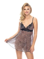 Košilka Yamila II (Babydoll leopard) + tanga ZDARMA! - Irall Košilka Yamila II (Babydoll leopard) + tanga ZDARMA! - Irall