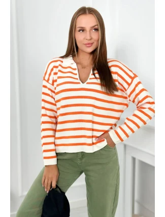 Pruhovaný svetr pomeranč