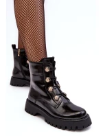Dámské zateplené boty s ozdobnými knoflíky D&A MR870-51 Černé Dámské zateplené boty s ozdobnými knoflíky D&A MR870-51 Černé