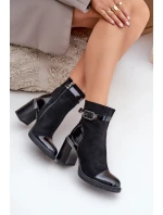 Dámské Boty Zateplené Na Podpatku Černé D&A MR880-085