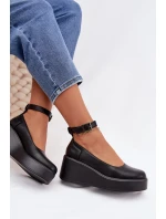 Dámské polobotky na platformě s páskem Černé Belvissa