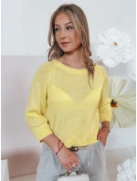 Dámský oversize svetr SOFTICAN žlutý FashionStreet MY2435