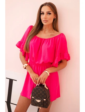 Dámský bavlněný overal bez rukávů s vázáním v pase ecru