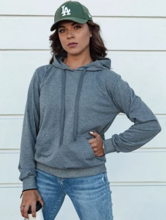 Tmavě šedá dámská mikina s kapucí LARA II FashionStreet BY1334