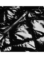 Lesklá černá prošívaná dámská bunda (LD7259BIG)
