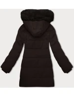 Dámská zimní bunda v čokoládové barvě s kapucí J Style (16M9099-158)