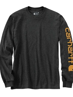 Tričko s dlouhým rukávem Carhartt Sleeve Logo T-Shirt L/S – barva carbon heather, velikost: S
