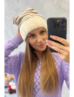 Dámská čepice Feba K330 ecru+blue Dámská čepice Feba K330 ecru+blue