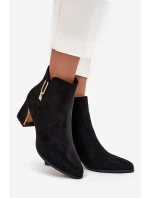 Dámské kotníkové boty na podpatku se zlatými detaily černé Kalivra Dámské kotníkové boty na podpatku se zlatými detaily černé Kalivra