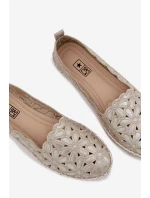 Dámské nazouvací baleríny s květinami zlaté Vennice Dámské nazouvací baleríny s květinami zlaté Vennice