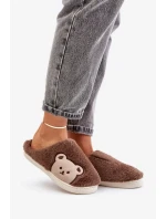 Dámské Chlupaté Pantofle S Medvídkem Hnědé Fiorinella