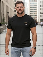 Pánské bavlněné tričko s potiskem buldočka černé FashionStreet NX0125R