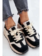 Zateplené Dámské Kožené Tenisky Big Star HI-POLY SYSTEM Černé