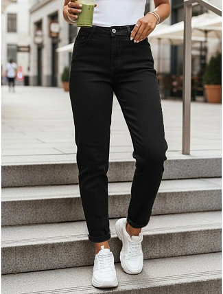Dámské džíny mom fit s vysokým pasem černé FashionStreet UY2954