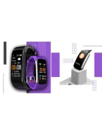 GIEWONT Black and Purple 2 Strap Smartwatch GW200-3 GIEWONT Black and Purple 2 Strap Smartwatch GW200-3