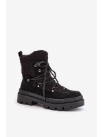 Boty S Kožešinou Typu Beránek Černé Merilana Boty S Kožešinou Typu Beránek Černé Merilana