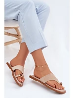 Dámské ploché žabky s ozdobným detailem Béžové Fedira