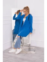 Chrpově modrá zateplená bunda s kapucí