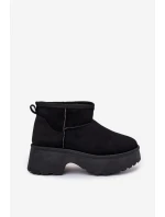 Dámské Nízké Sněhule Na Zasun S Oteplením S Hřejivým Kožíškem Černé Mavelle