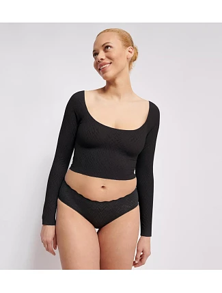 SLOGGI ZERO FEEL BLISS – krajkový crop top s dlouhým rukávem, pocit druhé kůže Sloggi