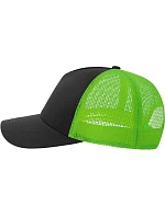 Atlantis Headwear Rapper Cotton-S 5 panelová Trucker kšiltovka 33.0260 black/green fluo