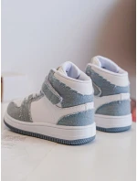 Dětské džínové sportovní boty bílo-modré Milara