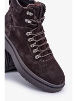 Semišové pánské zateplené trapery Big Star OO174189 hnědé