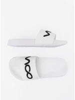 Pohodlné dámské bílé  nazouváky na plochém podpatku