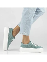 Dámské kožené polobotky ažurové zelené Filippo DP7520/26