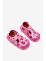 Bačkory Milami Dětské Elastické Na Suchý Zip S Jahodami Růžové Ambette