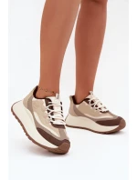 Dámské sneakers na platformě Big Star SS274002 HI-POLY SYSTEM Béžové