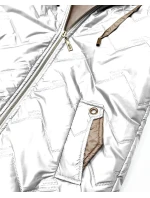 Pikowana kurtka damska z kapturem Goodlookin biała (B8596-26)