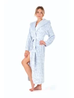 Dámský župan Flora s kapucí 3956 vzorovaný ledově modrá - Vestis