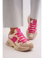 Dámská módní šněrovací sportovní obuv Béžovo-růžová Chillout!