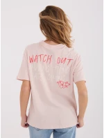 Tričko D12022M02842A světle růžové Tričko D12022M02842A světle růžové